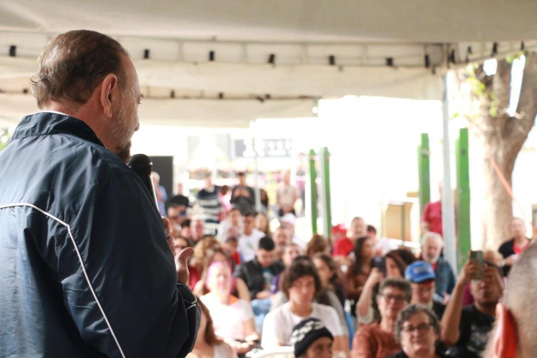 O ministro Guilherme Boulos e o presidente do PT, Edinho Sil
